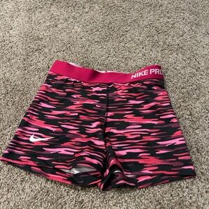 Nike Women's Pink and Black Athletic Shorts